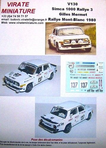 V130 simca 1000 - 1000, rallye
